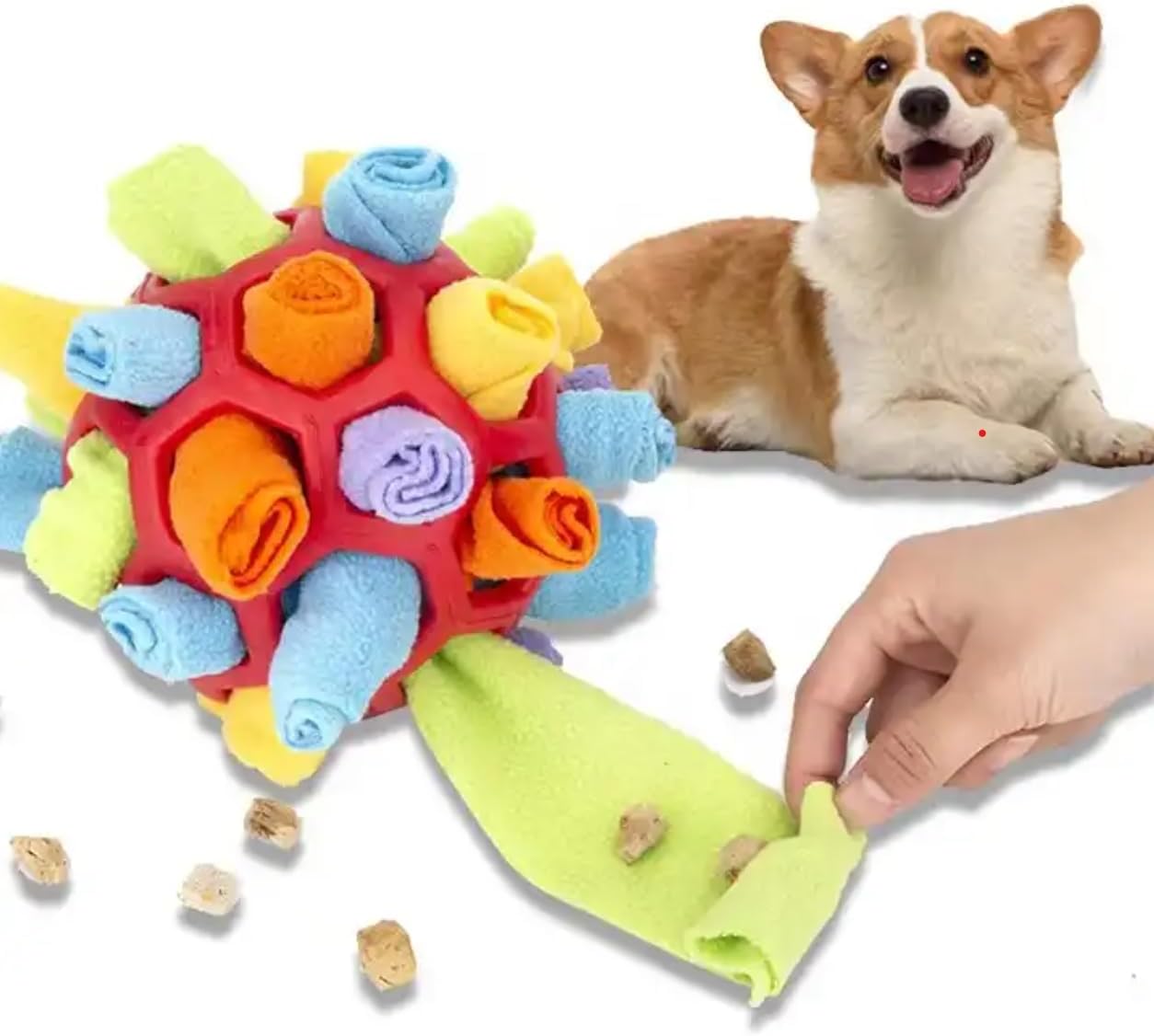 REVHQ Interactive Dog Puzzle Toys, Pet Snuffle Ball Toy, Portable Slow Feeder Training Encourage Natural Foraging Skills Dog Enrichment Toys