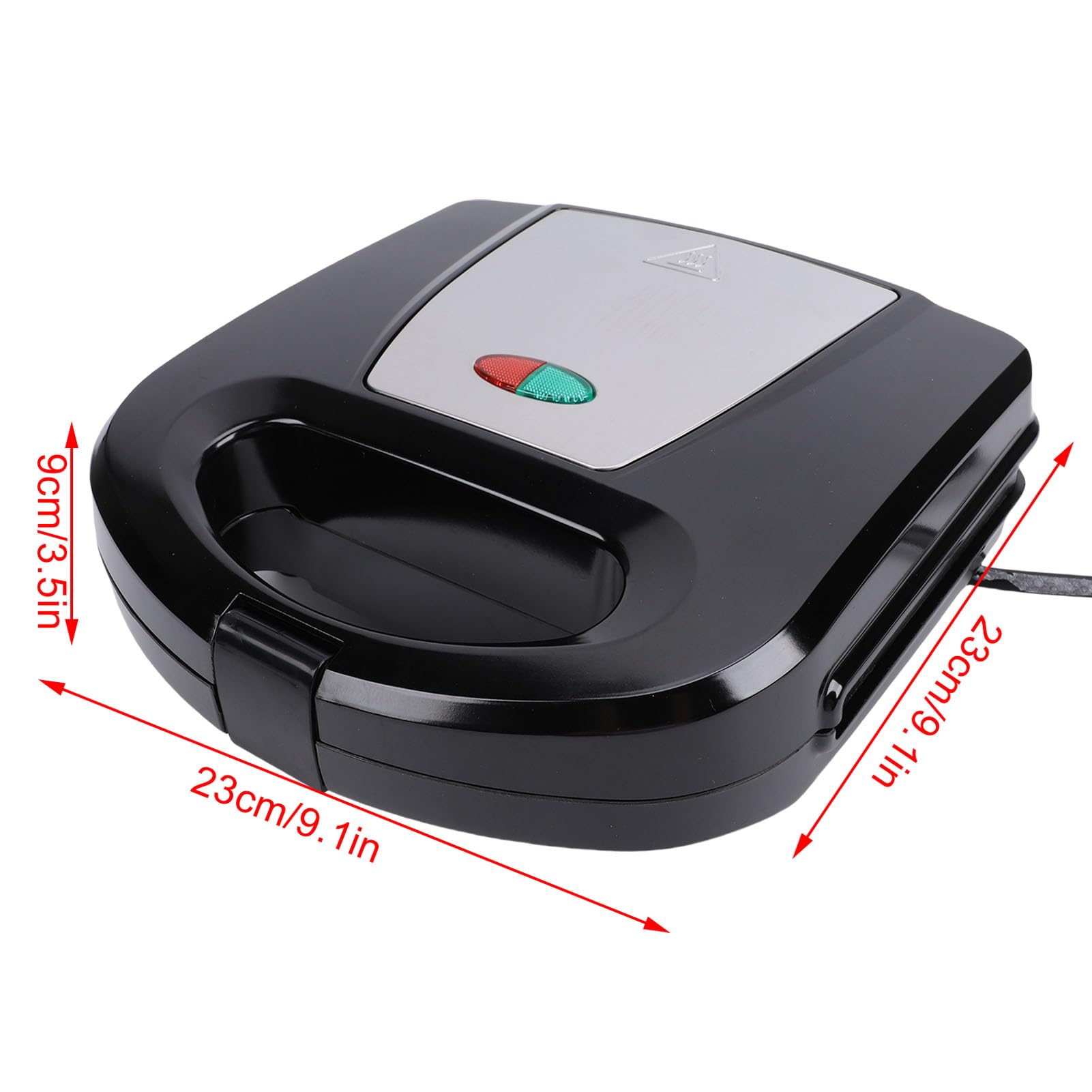 Máquina para Hacer Gofres, Máquina de Desayuno Eléctrica Portátil Antiadherente Compacta para Gofres, Prensa para Gofres para Refrigerios Caseros, Color Negro