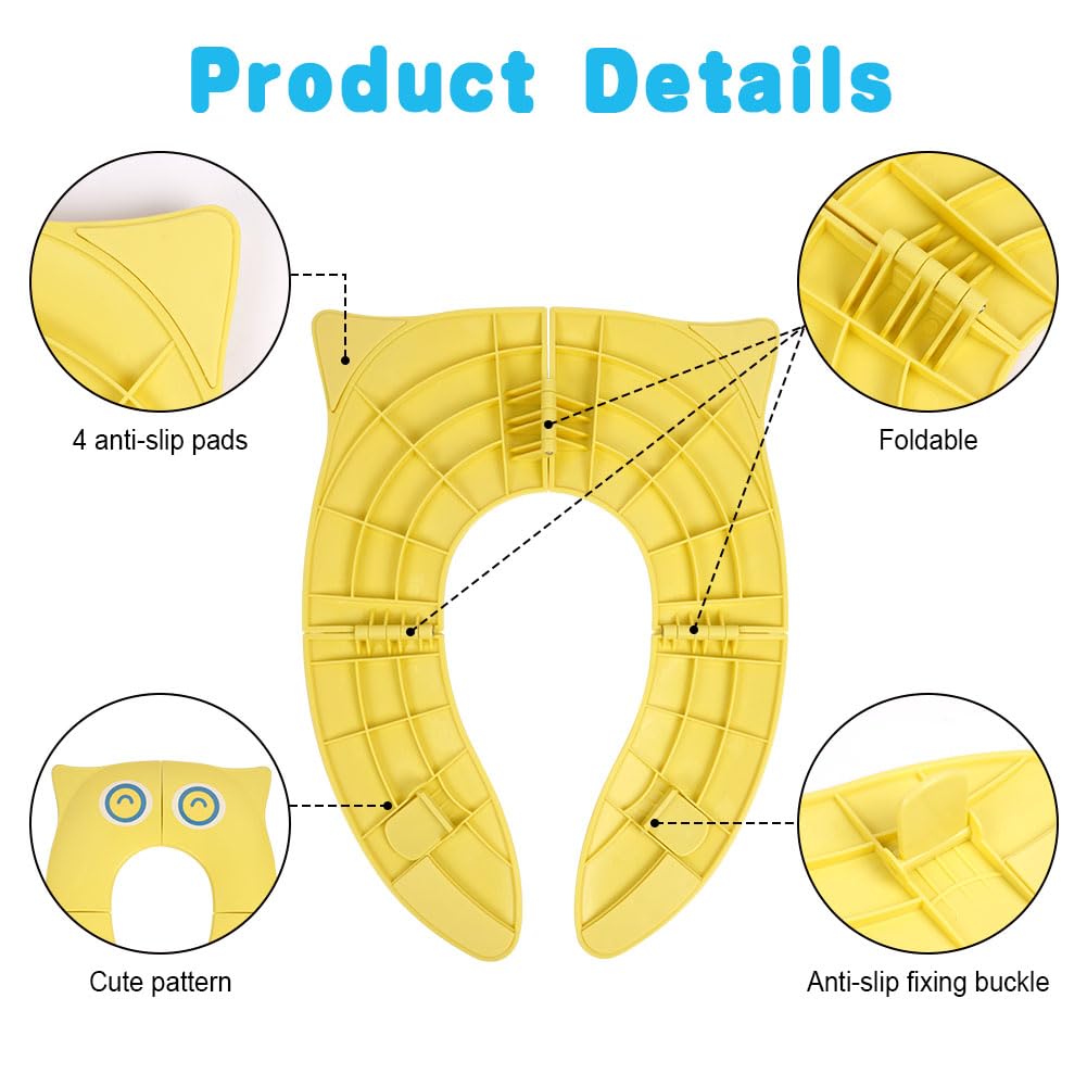 HOTUT Folding Travel Toilet Seat,Folding Travel Potty Seat for Boys and Girls with Toilet Training Reward Chart,Folding Toilet Seat with Storage Bag,Folding Potty Training Seat for Kids - Image 3