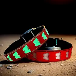 Coleira de cachorro com luz de LED USB-C, design 3D confortável e macio, iluminação multicolorida, coleira noturna para cães (BT-RED, M (39,9-50 cm))