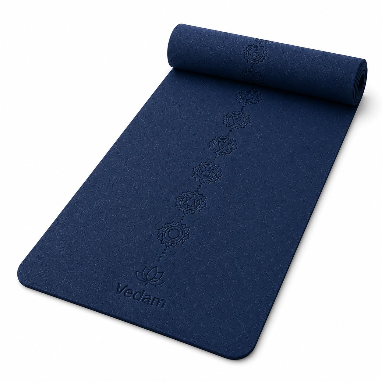 Vedam Premium Yoga Mat for Men & Women | 8mm Thickness & Non-Slip Exercise Mat | High Density Anti-Skid Surface | Fitness, Pilates, Meditation & Home Gym Mat | Navy Blue-image-10