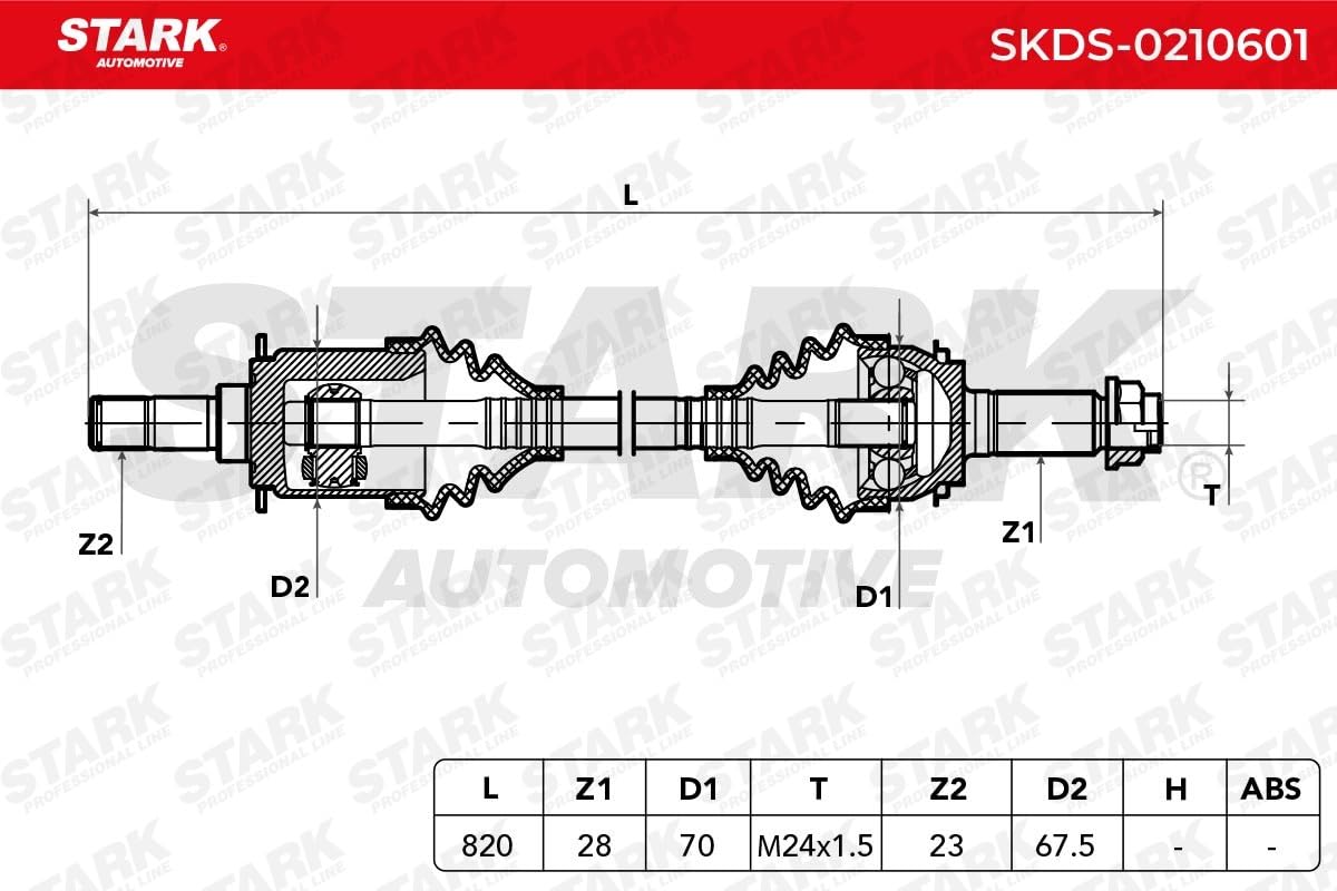 STARK SKDS-0210601 Wał napędowy tył prawo do HONDA CR-V III (RE)