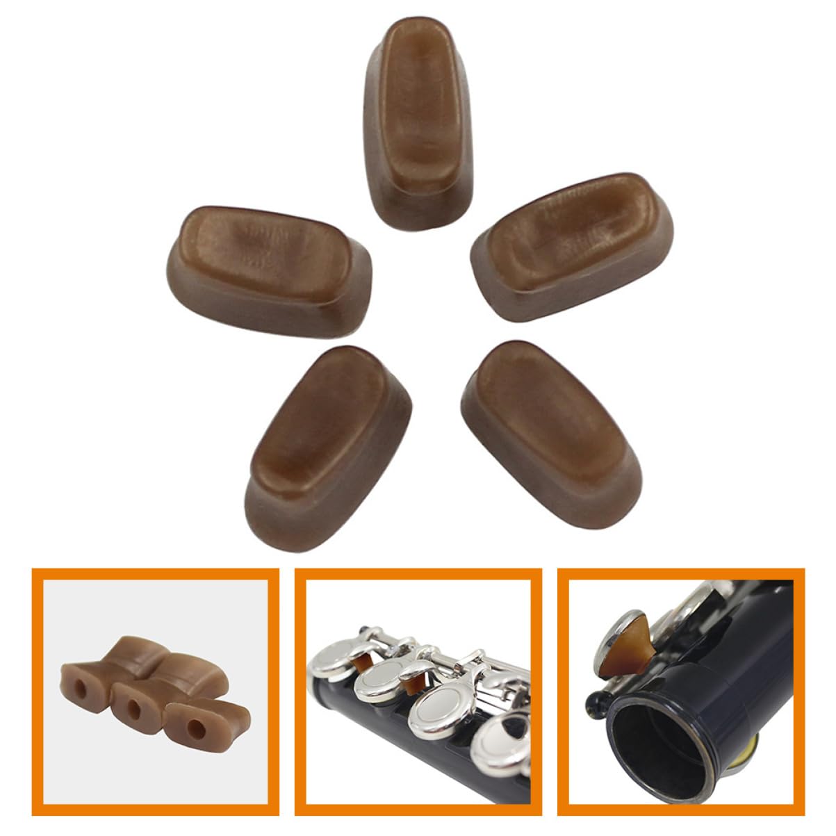 HANABASS Rubber Flute Hole Blocker Set Pcs Flute Tail Parts for Easy Clean Repair