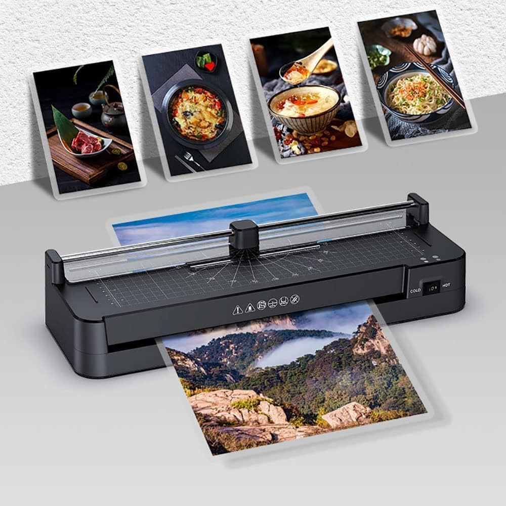 Plastificatrice A3, Plastificazione A Caldo E A Freddo, Con Taglierina Carta, Riscaldamento Rapido In 2 Minuti, Velocità 355 Mm/min, Perforatrice E Arrotondatrice Per Angoli, Per Formati A3, A4,
