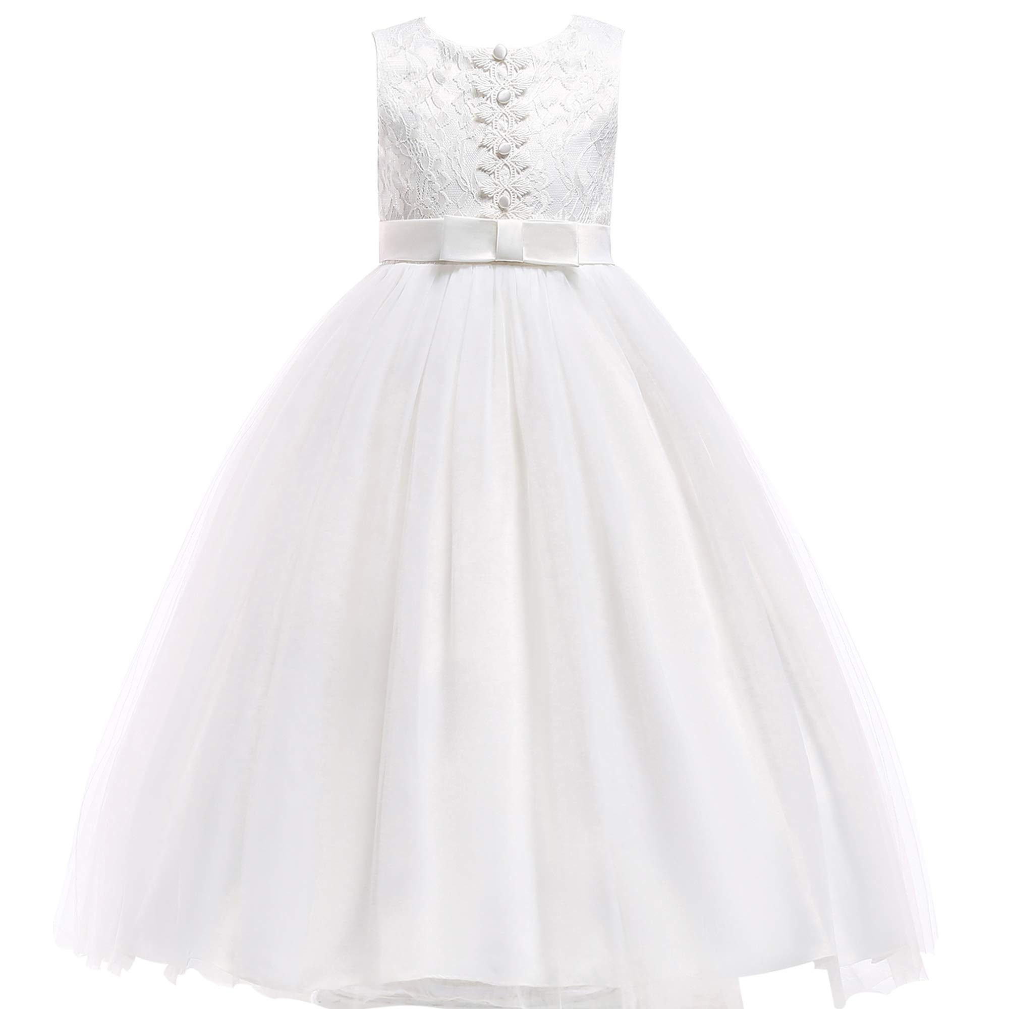 Glamulice Flower Girls Lace Bridesmaid Dress Princess Elegant Tulle Long A Line Dresses Pageant Wedding Party Ball Gown