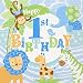 Blue Safari First Birthday Party Napkins, 20ct