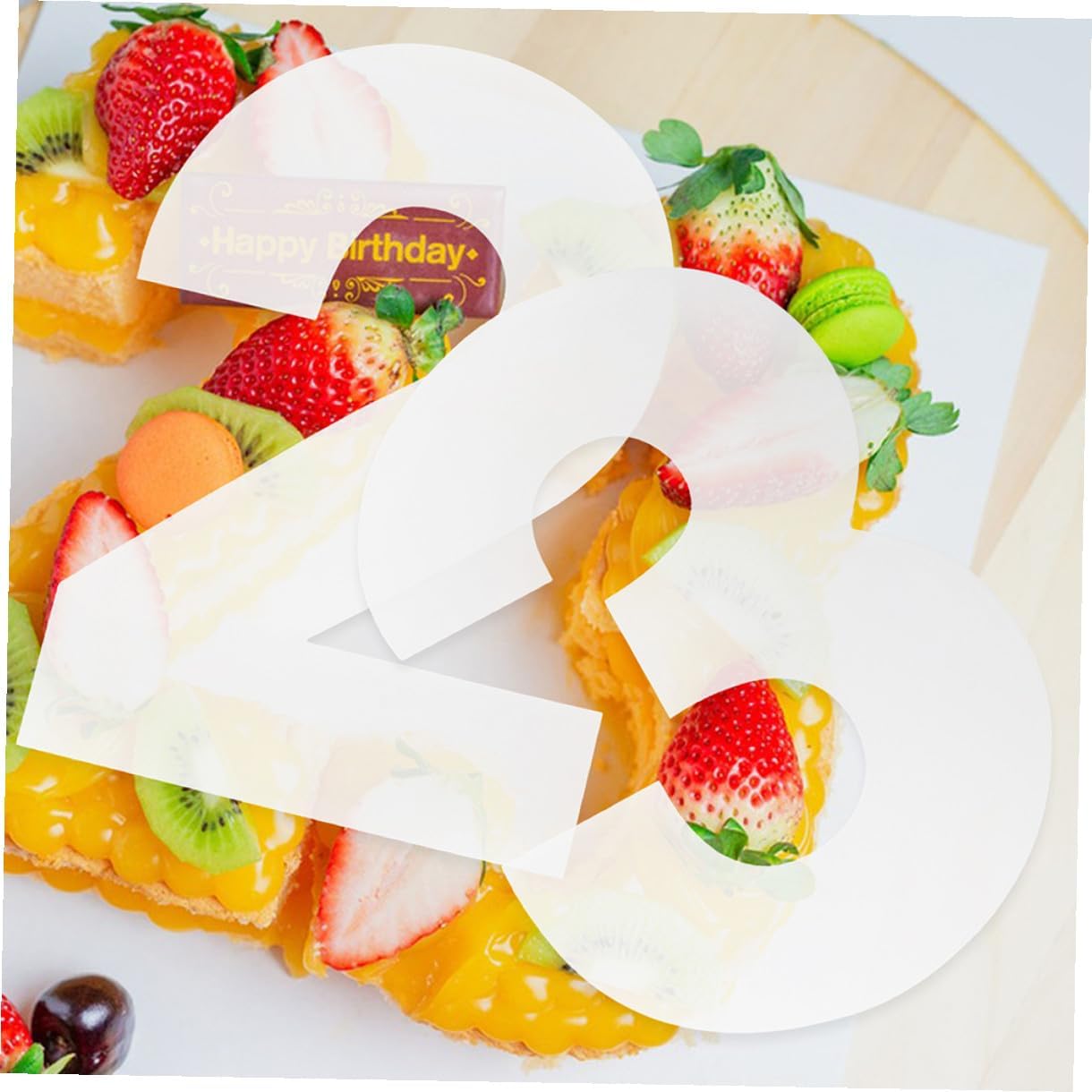 Housoutil Cake Number Stencils Set for Baking 10-inch Plastic Mousse Cake Molds with Numbers 0-8 Fondant Templates for DIY Dessert Celebration