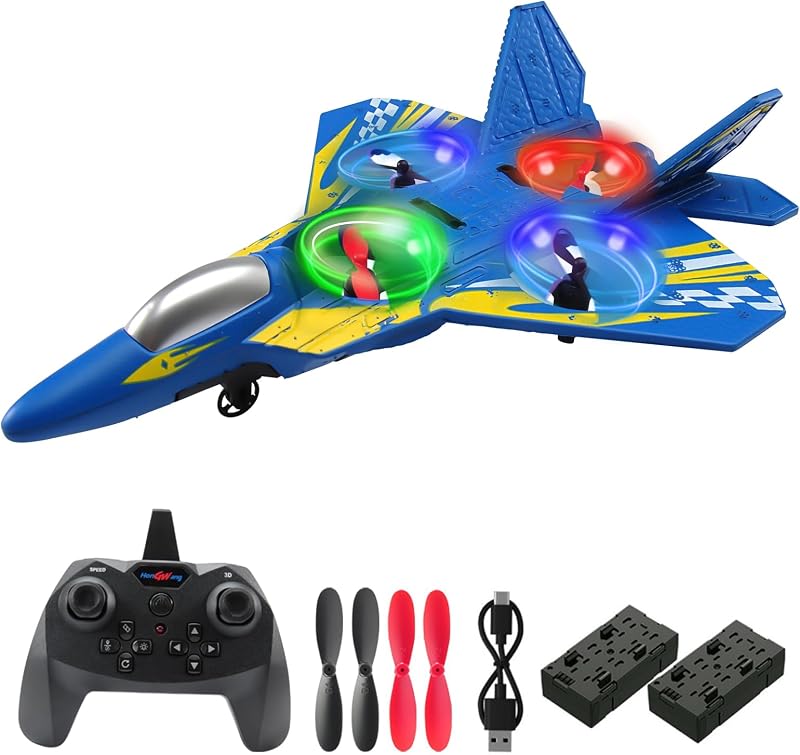 jaming Foam Remote Control Airplanes, 2.4Ghz RC Planes Jet Fighter with Light,360° Flip, Stunt Roll,Toys Drone for Adults Kids 8+,Gifts for Kids Boys Hobby Rc Airplanes