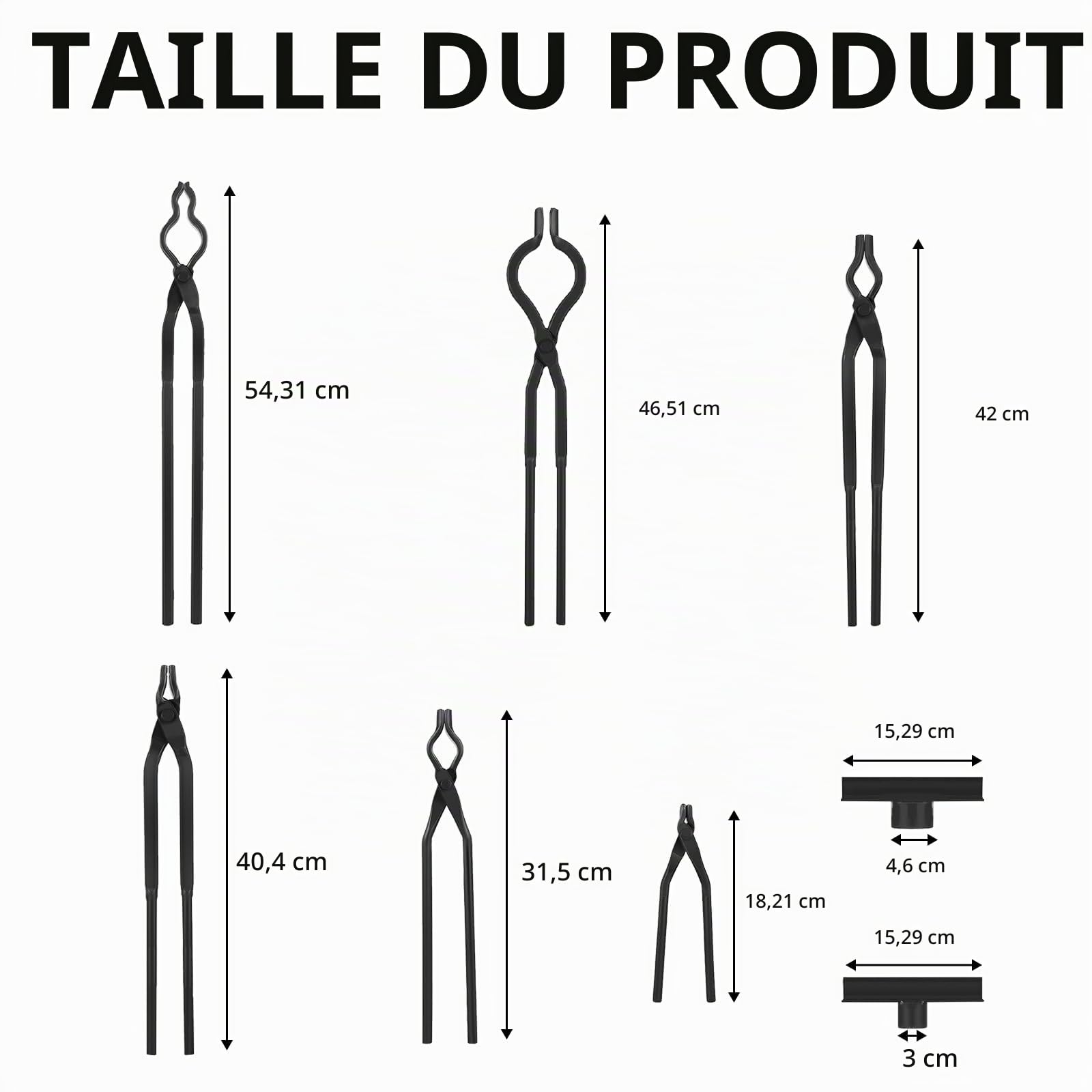 Pince de Forge, Lot de 8 Pinces Rapides à Faire Soi-Même - Ensemble de Types Variés Avec Tenailles de Forge en V en Gueule de Loup et en ZV etc.