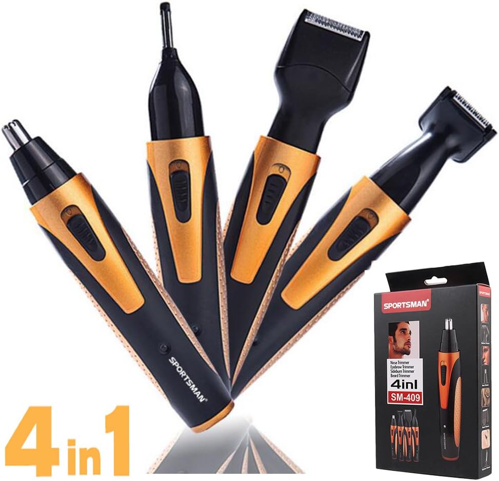 Nose Hair Trimmer, 4 in 1 Rechargeable Nose Trimmer/Nose Ear Trimmer/Beard Trimmer/Sideburn Trimmer/Eyebrow Trimmer for Men