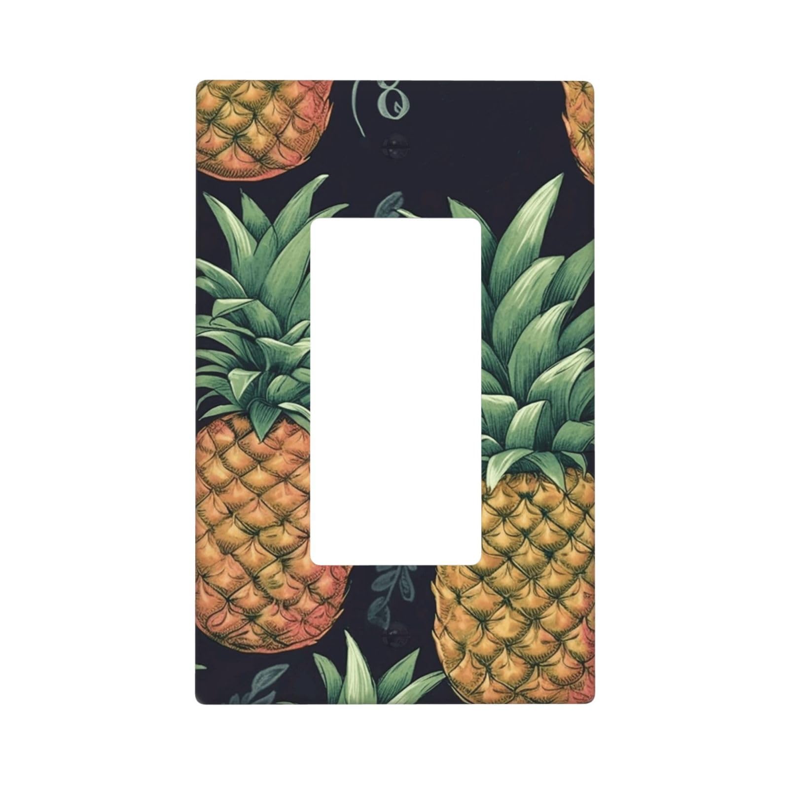 Pineapple Wall Plate Cover 1 Gang Light Switch Cover Decorative Single Duplex Wall Plates Standard Size Decorator Blank Electrical Switch Plate Cover for Electrical Outlets