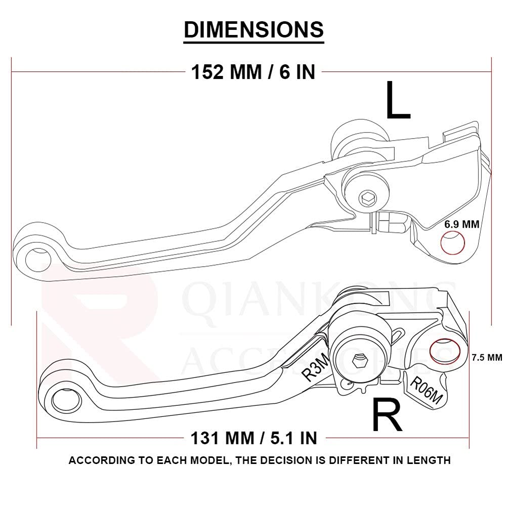 Bremshebel & Kupplungshebel Für Yamaha WR450F 2001-2018 - CNC Aluminium