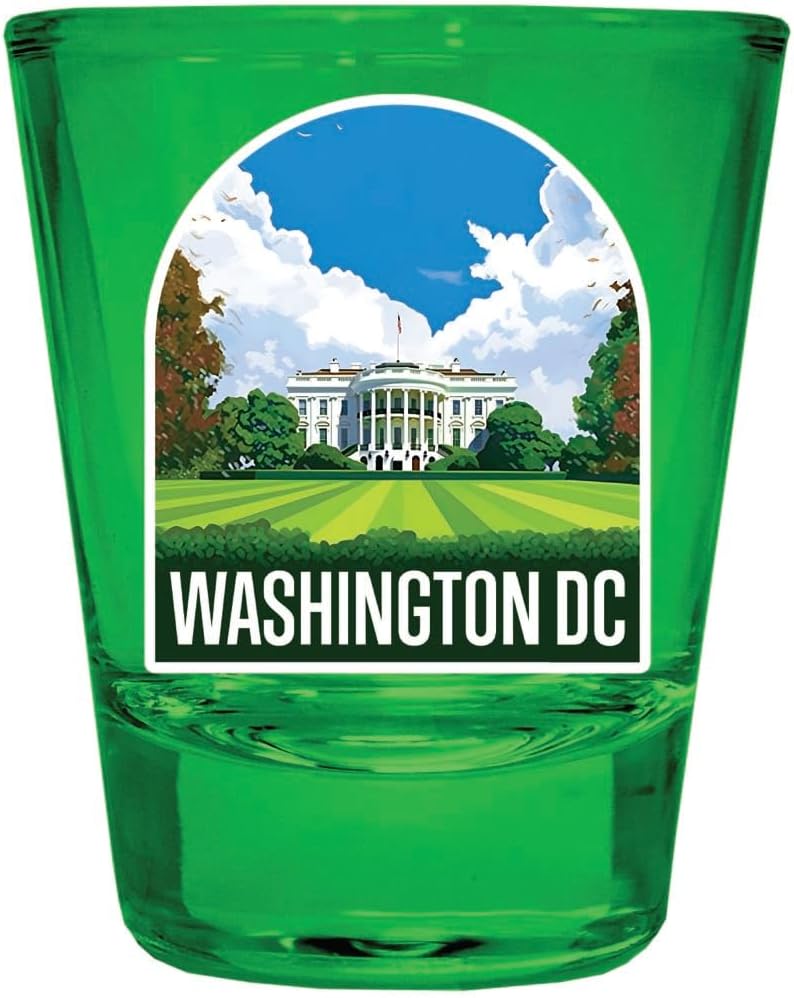 Vasos Souvenir Washington DC 2oz Verde 4-Pack