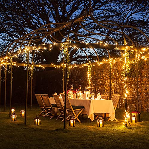 Jmexsuss 2 Pack Warm White Solar String Lights Outdoor Waterproof, Each 100 Led 42.7Ft Solar Christmas Lights, 8 Modes Twinkle Mini Lights For Gardens, Wedding, Party, Tree, Xmas, Outside Decoration #TOP2