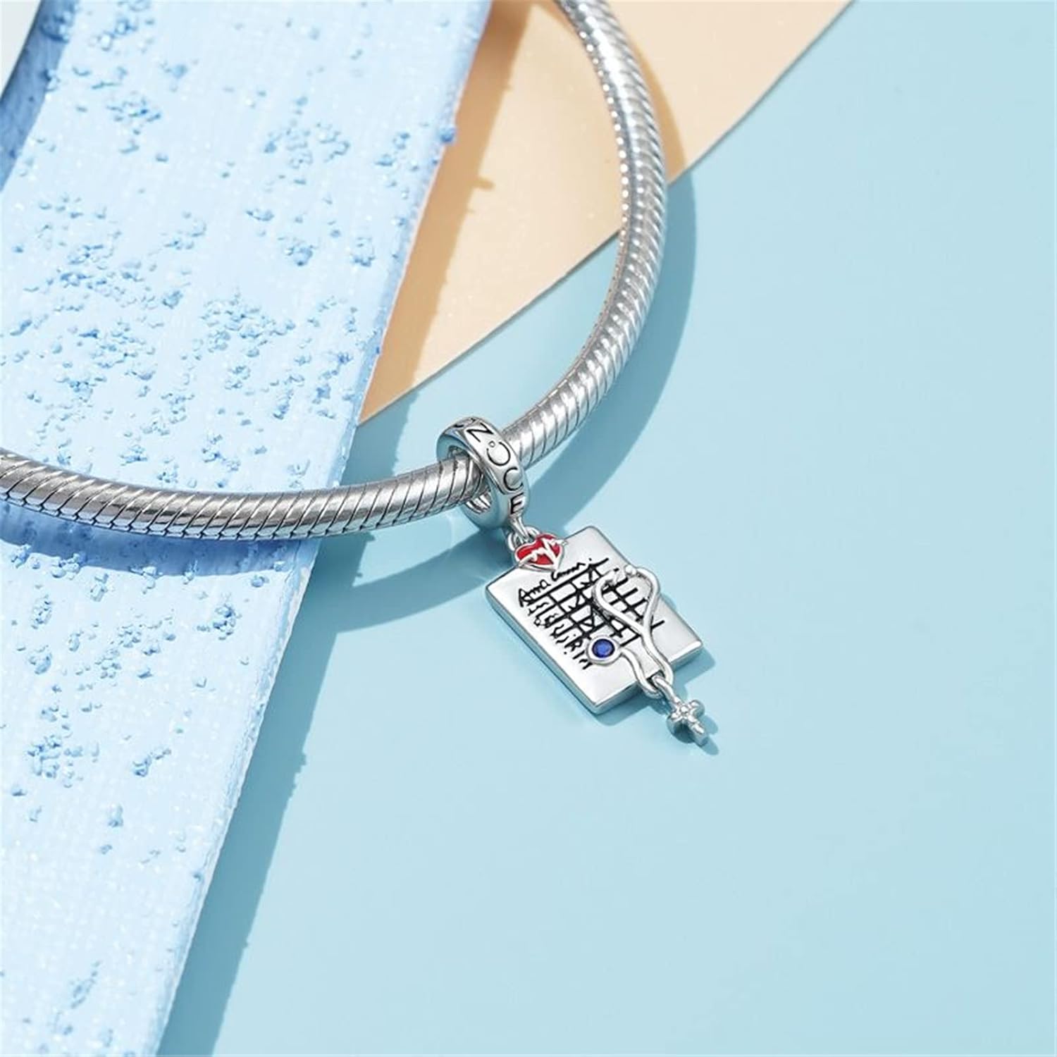 GNOCE Doctor Stethoscope Pendant Charm 925 Sterling Silver Dangle Charms for Charms Bracelet Jewelry Gift for Women Fit Snake Chain Bracelets/Necklace