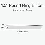 Oxford Binder, 1.5" Round Ring View Binder, ClearVue Covers on 3 Sides, XtraLife Hinge, Non-Stick PVC-Free, White, 350-Sheet Capacity, for School, Office, and Home Organization