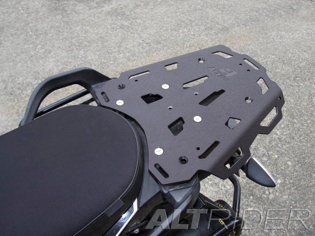 AltRider Motorcycle Luggage Rack Compatible with KTM 1050/1090/1190/1290 (2015-2020) Models - Aluminum Plate with Side Flanges - Zero Snag Design - Supports Multiple Mounting Systems - Black