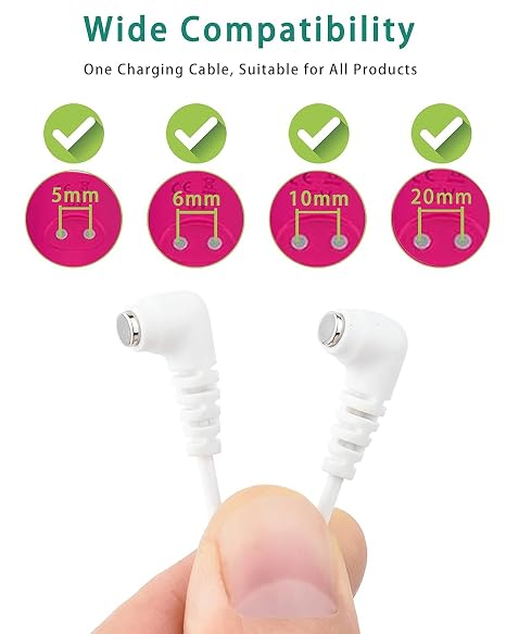 Fast Magnetic Charger Cord for Rose and Most Magnetic Massagers DC Charging Cable with 2-Magnet Connector