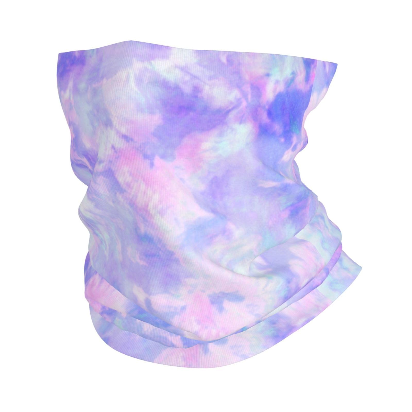Purple Pastel Tie Dye,Bandana Neck Gaiters Multifunctional Headwear Scarf Face Shield Headband Neck Warmer Tube