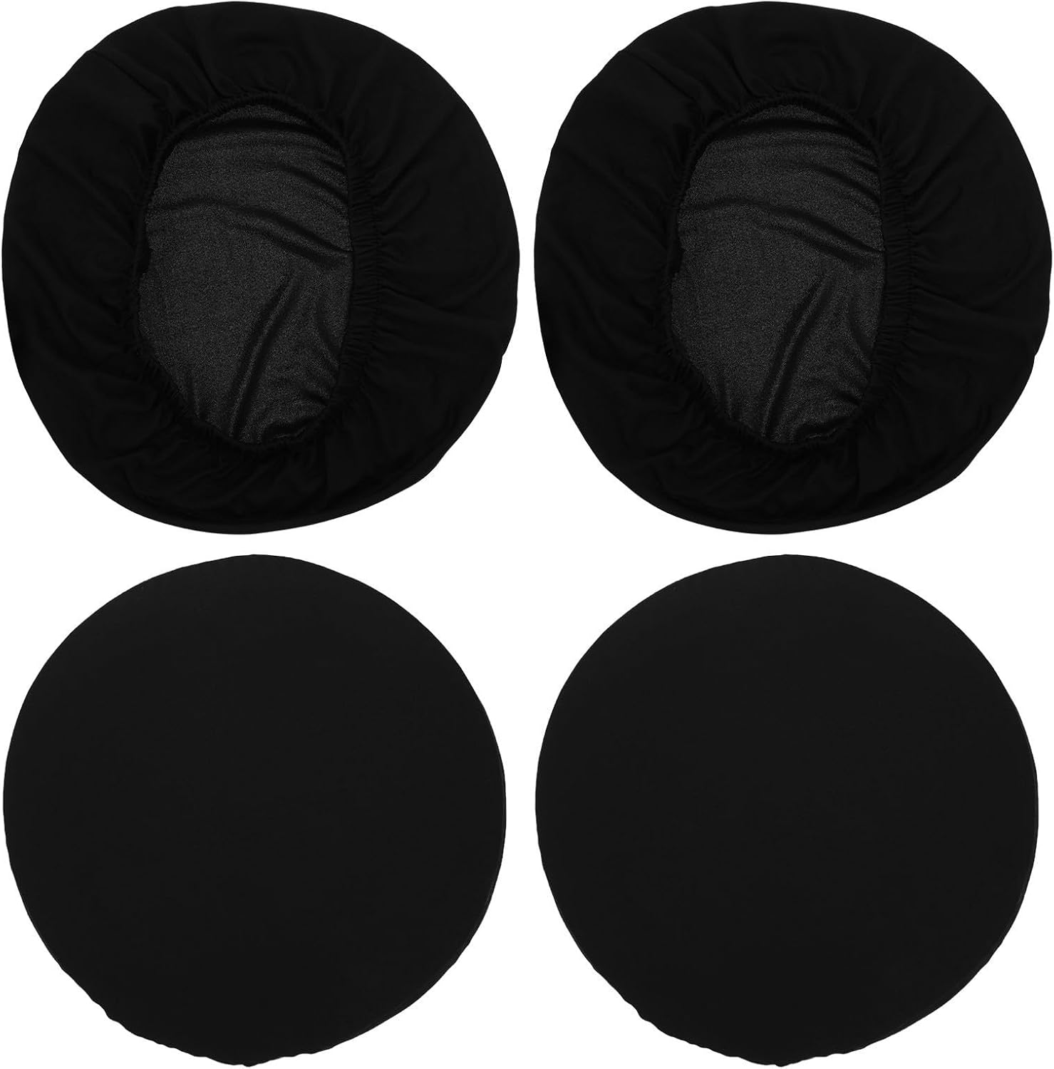 Alipis 4pcs Round Stool Covers with Elastic Band, Washable Polyester Barstool Seat Covers, Protective and Decorative Slipcovers for Small Circular Stools in Restaurant or Dining Area