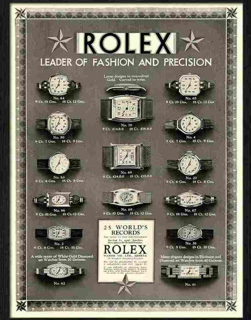 Print 1 5 rolex watches advert 1920s