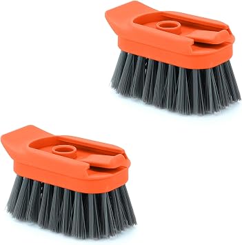 DAPOWER Dish Brush Refill Head, Replaceable Nylon Bristles Brush Heads - 2 Pack Orange