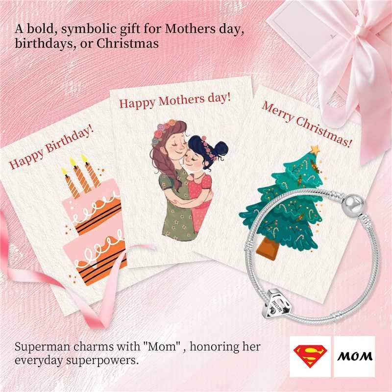 S925 Charms for Pandora,Gifts for Mom Couple Family Friend Love, for Birthday Anniversary Christmas Mothers Valentines Day Graduation, Bracelet Necklace Pendant Dangle Bead Charm Women - Image 6
