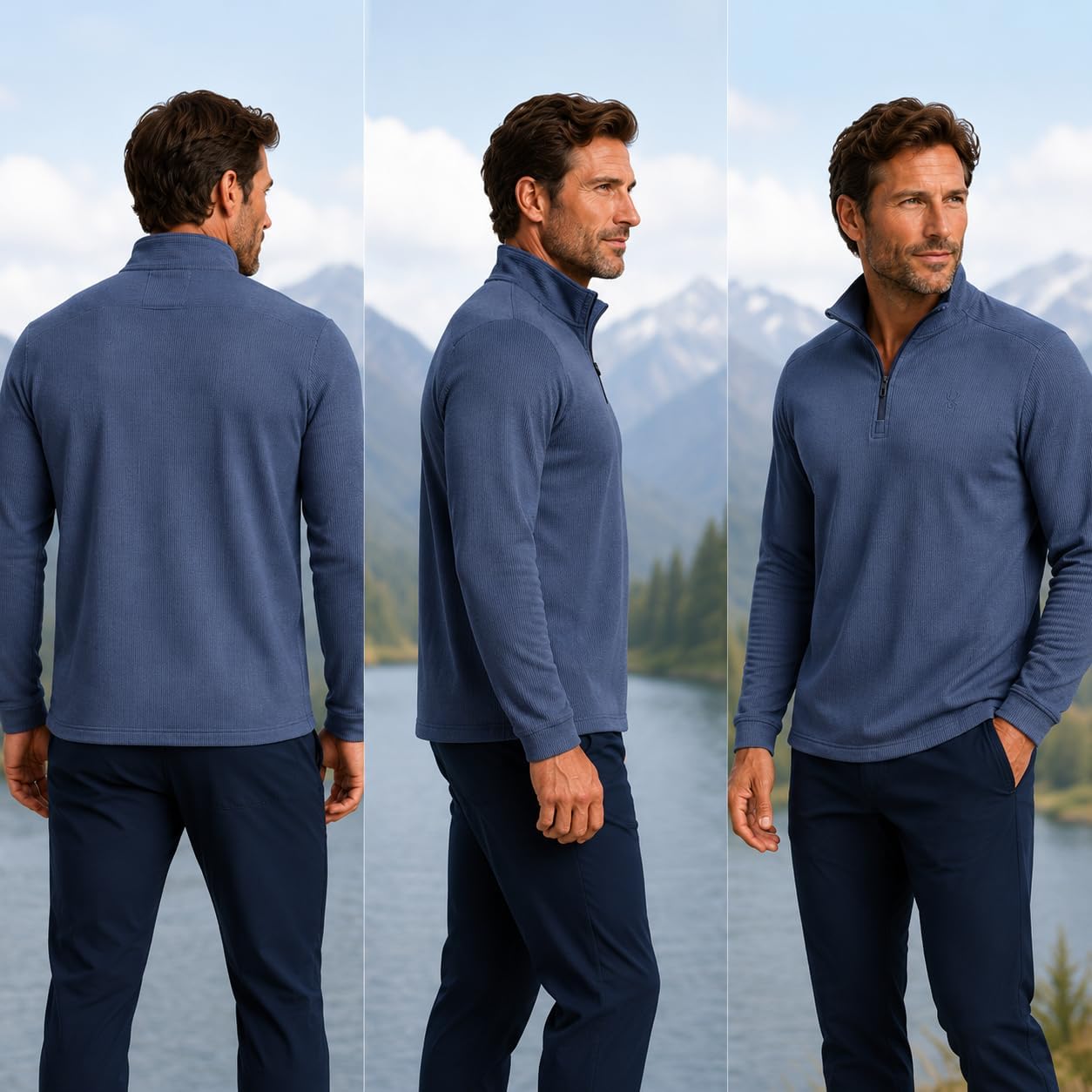 Spyder Mens Mock Neck Sweatshirt - Soft Stretchy Rib Knit Corduroy Pullover Sweatshirts for Men for Fall & Winter
