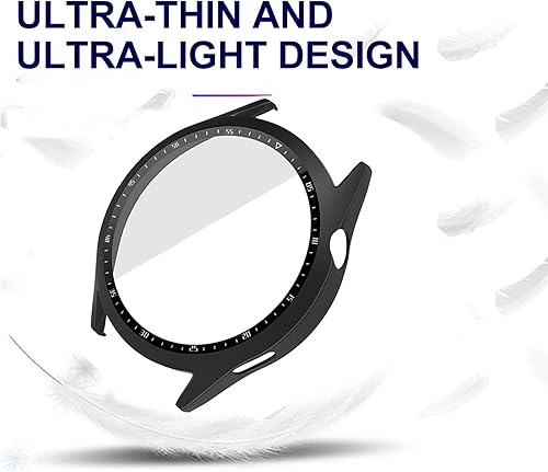 Miniatura 6 de Paquete de 2 Funda con protector de pantalla de vidrio templado compatible con Huawei Watch GT3 de 1.812 pulgadas, dureza 9H de 360, funda