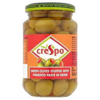 Crespo Green Olives Stuffed With Pimiento - 354g - Pack of 2