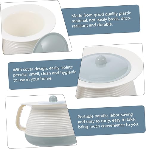 Miniatura 5 de GLEAVI 1 juego de orinales con tapa para niños, orinal para niños, orinal para adultos, cubo de orina portátil, inodoros, asiento de dormitorio,