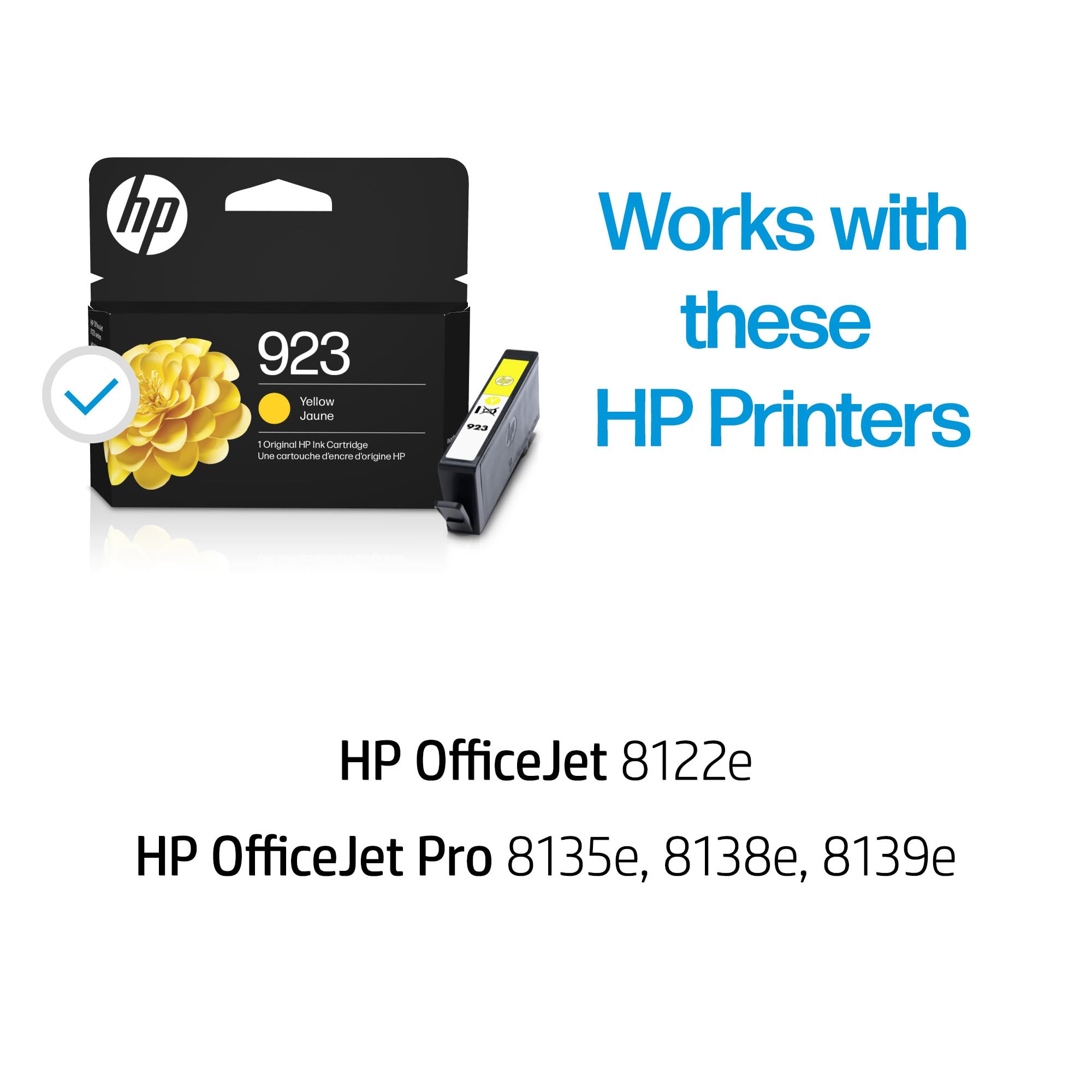 HP 923 Yellow Ink Cartridge | Works OfficeJet 8120 Series, OfficeJet Pro 8130 Series | Eligible for Instant Ink | 4K0T2LN