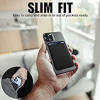 Vista 6 de Cartera magnética compatible con MagSafe para iPhone 17, 16, 15, 14, 13, 12 Pro Max Plus, sin recortes, tarjetero seguro Mag 3 para teléfono celular