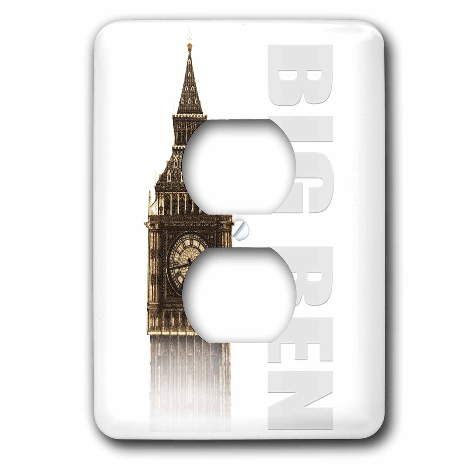 Big Ben Landmark 2 Prises de courant cache-interrupteur décoratif 3dRose