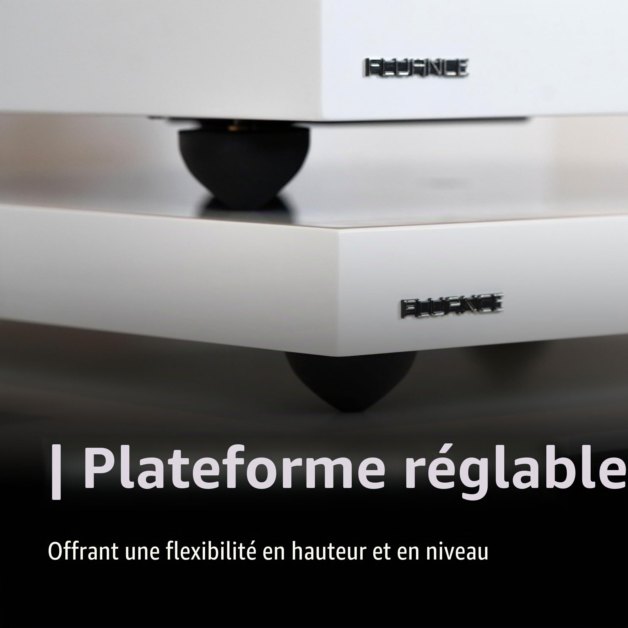 Fluance Base D’Isolation IB40 pour Platine – Plateforme en Bois Anti-Vibrations avec Pieds Réglables en Hauteur Et Niveau À Bulle – Clarté Sonore Améliorée – Compatibilité Universelle – Noir Piano