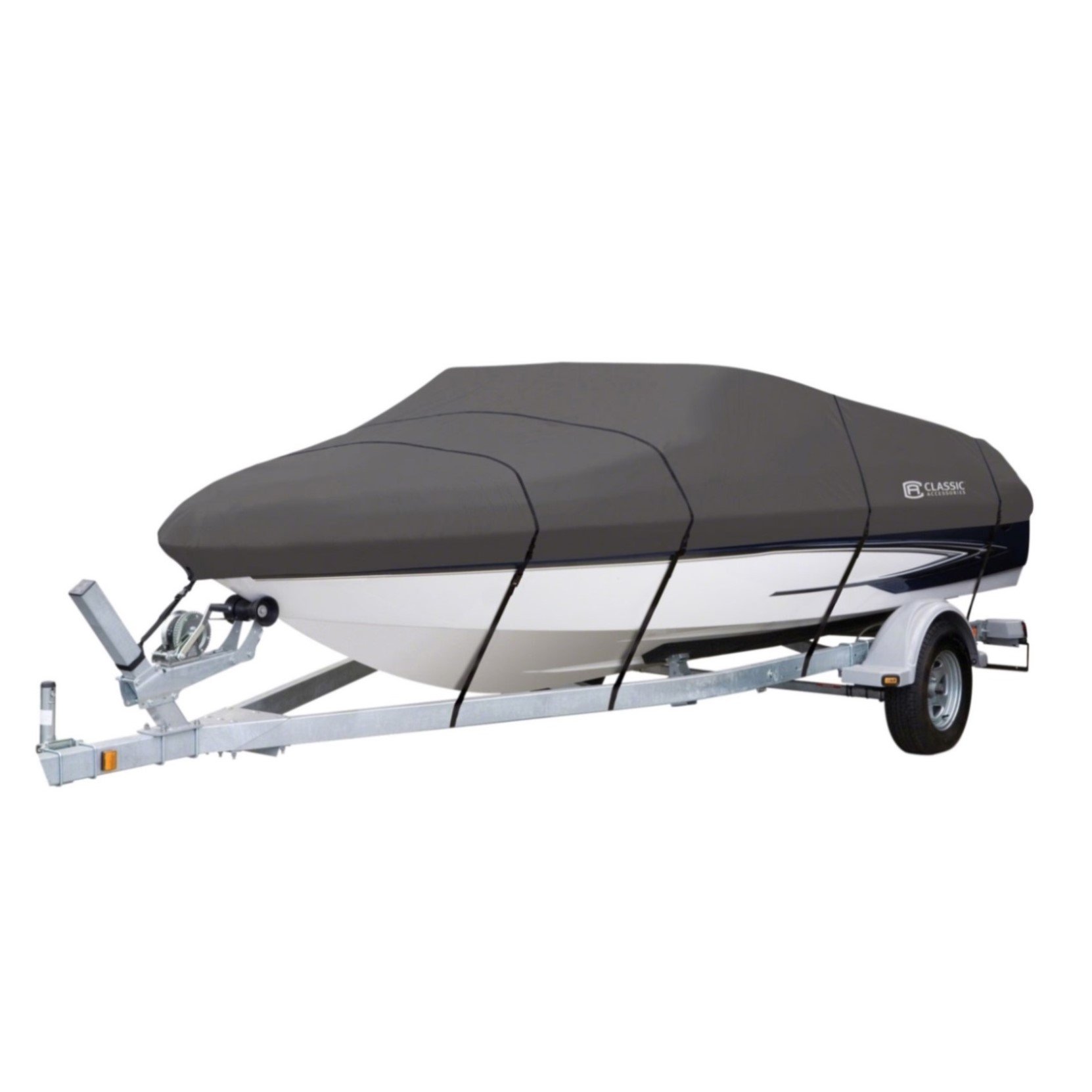 Classic Accessories StormPro Heavy-Duty Boat Cover With Support Pole For V-Hull Runabouts
