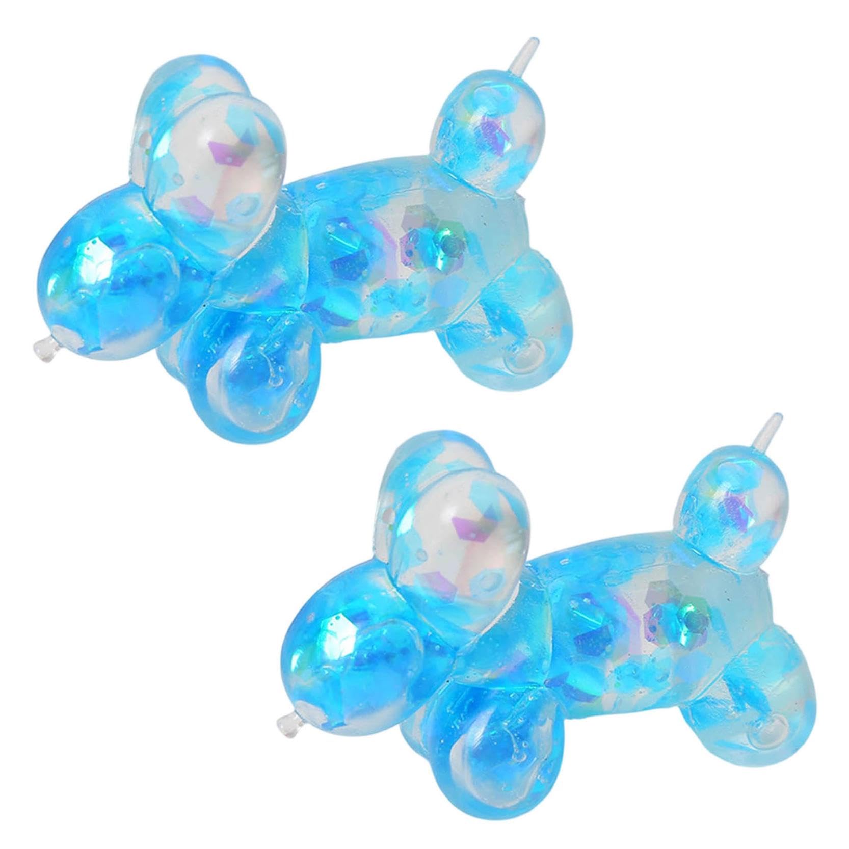 Glitter Maltose Squeeze Balloon Dog Stress Relief, Fidget Squeeze Soft Antistress Sensory Squishy Flexible Calming For Teens, Adults, Office, Workers Students Study Break (A-2PC)