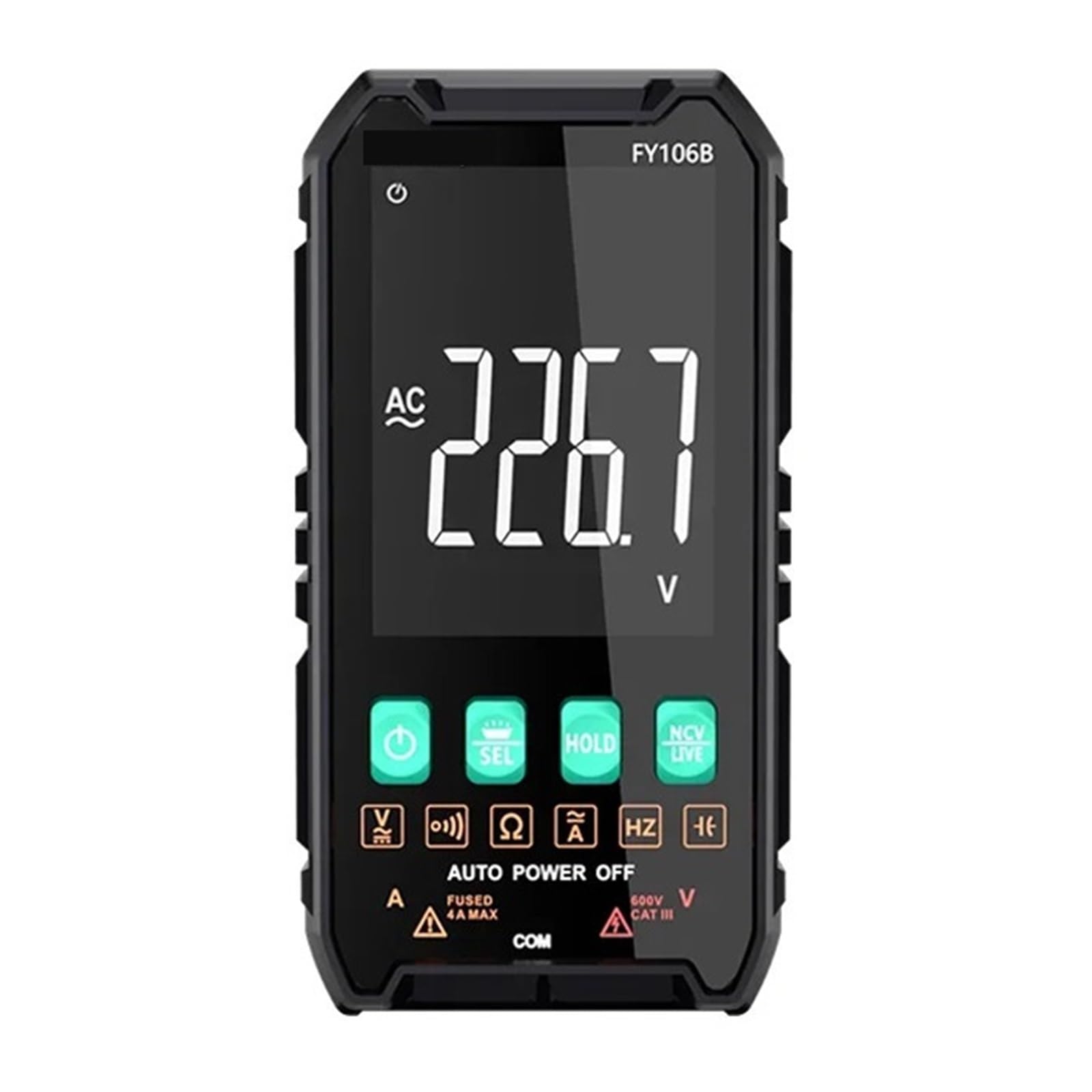 FY106A/B Multimetr Cyfrowy Ekran LCD AC Napięcie Prądu Stałego Tester Prądu Pojemność Ohm Dioda NCV Częstotliwość Kontrola Przewodu Pod Napięciem(FY106B)