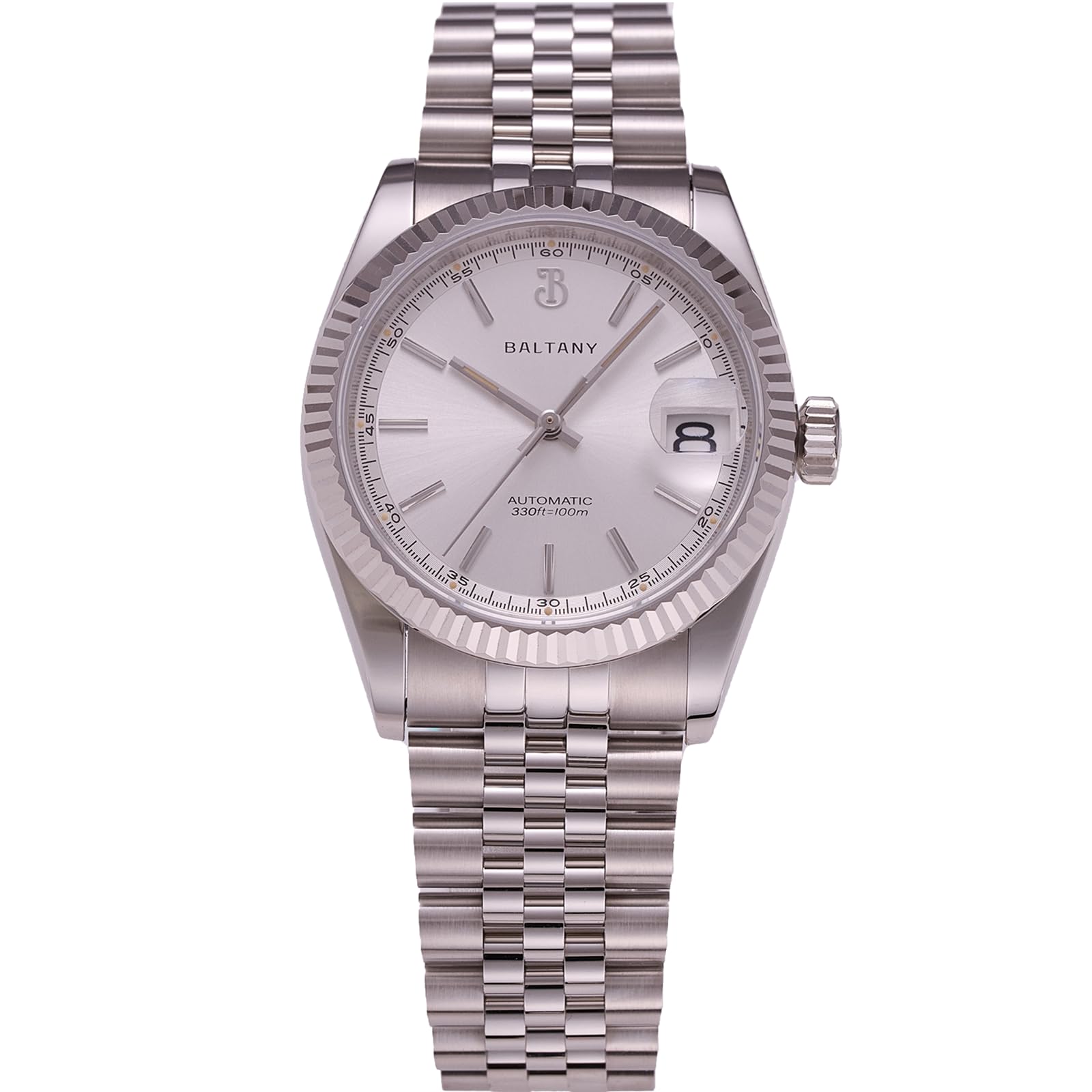 Baltany S4084 Herren-Armbanduhr mit NH35-Uhrwerk, Retro, 36 mm, automatische Armbanduhr mit geriffelter Lünette