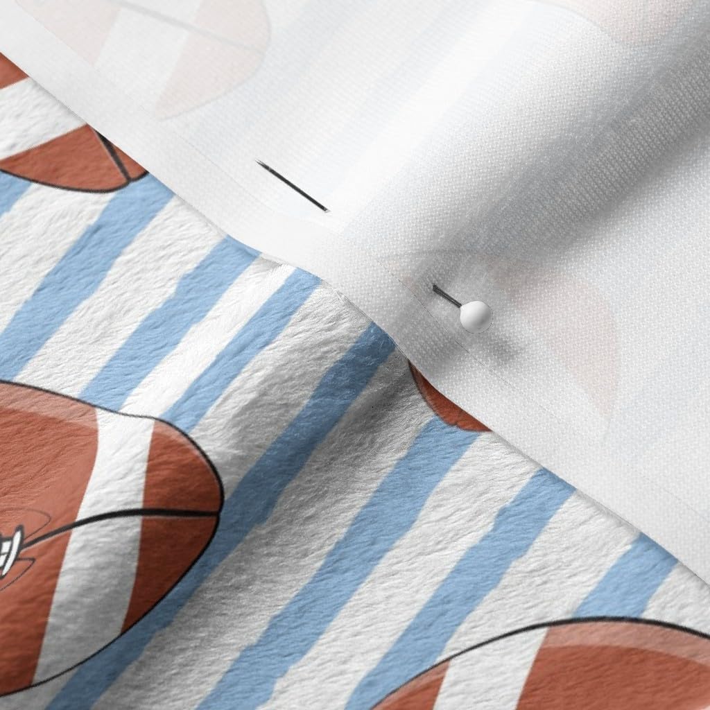 Spoonflower Fabric - Football Blue Stripes Sports Themed Little Arrow Trendy Light Printed on Minky Fabric by The Yard - Sewing Baby Blankets Quilt Backing Plush