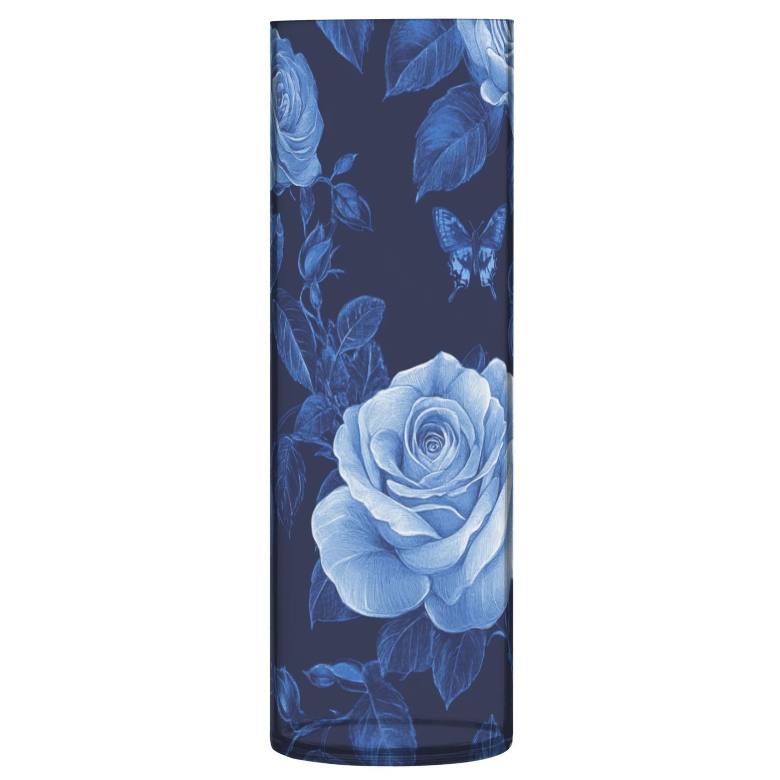 Vase en plastique bleu roi grand format 30 cm de haut pour centre de table