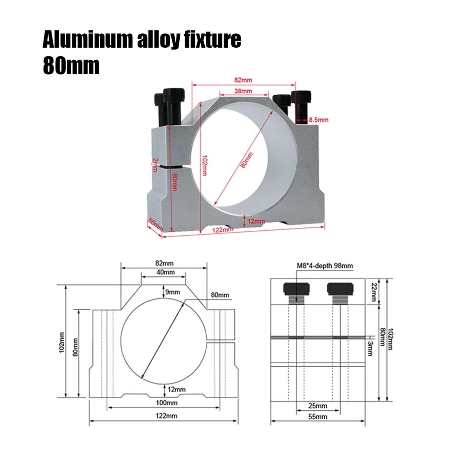 Zestaw wrzeciona chłodzonego wodą 2,2 kW ER20, wrzeciono chłodzące wodę + falownik 2,2 kW + uchwyt wrzeciona 80 mm + pompa wodna 75 W (Steel Ball Bearing, 220 V)