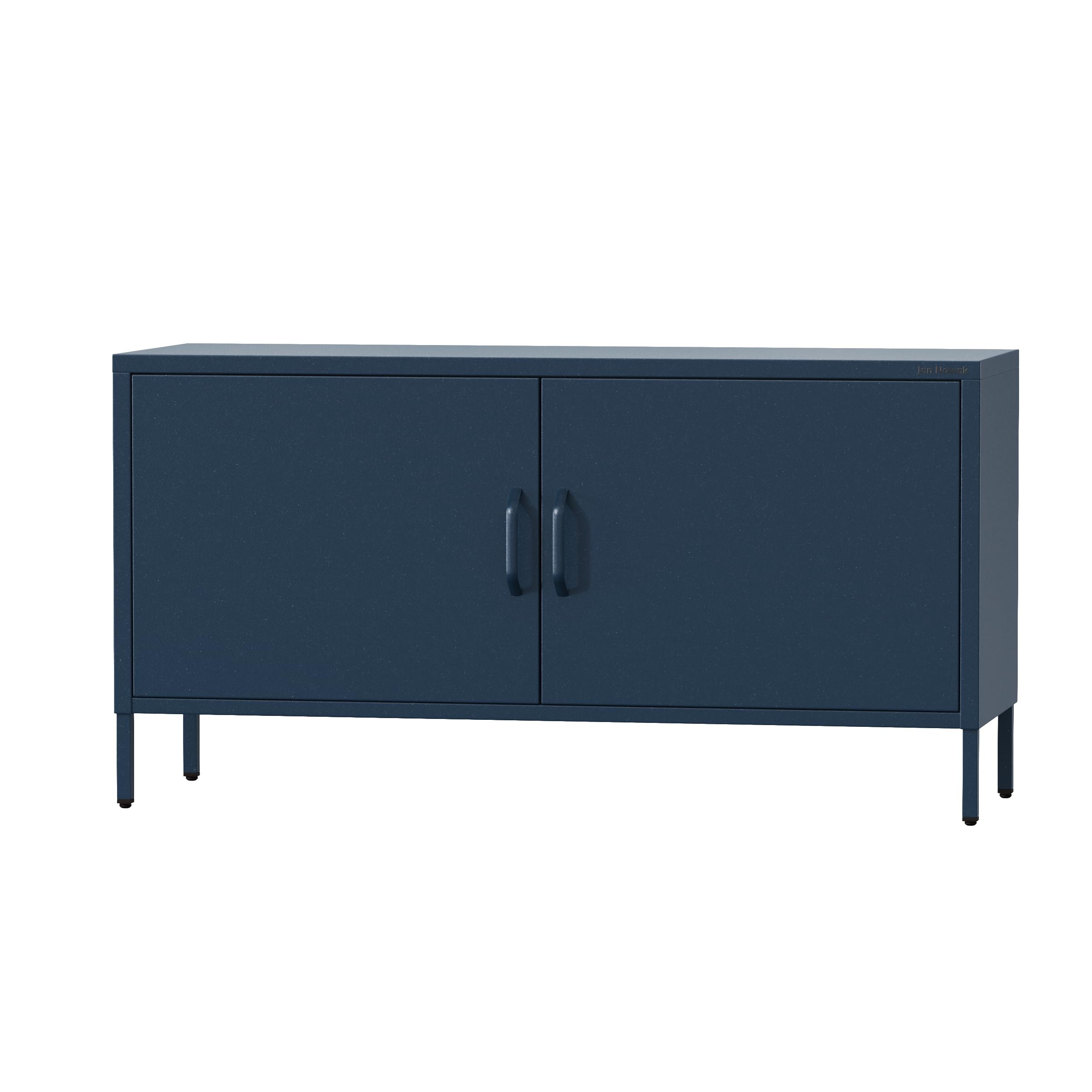 Jan Nowak TV Schrank, Fernsehschrank Metall - ROSA | TV Board Glitzernd für Wohnzimmer, Schlafzimmer | Industrial Loft Stil | Fernsehtisch mit Türen und Stauraum | 115 x 59,5 x 40 cm | Dunkelblau