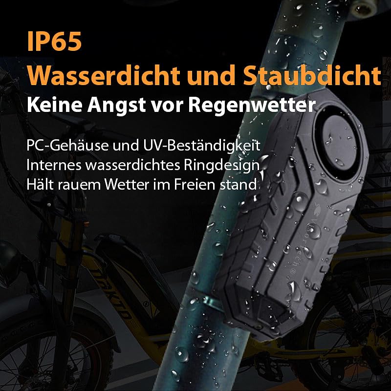 Alarme Antivol 113 DB pour Vélo, Moto, Trottinette