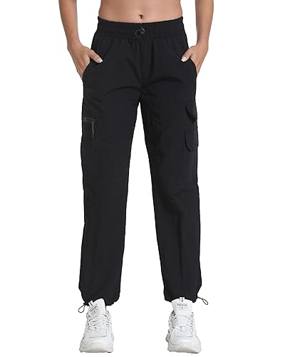 Women's Lightweight Hiking Joggers with Pockets - Water Resistant Cargo