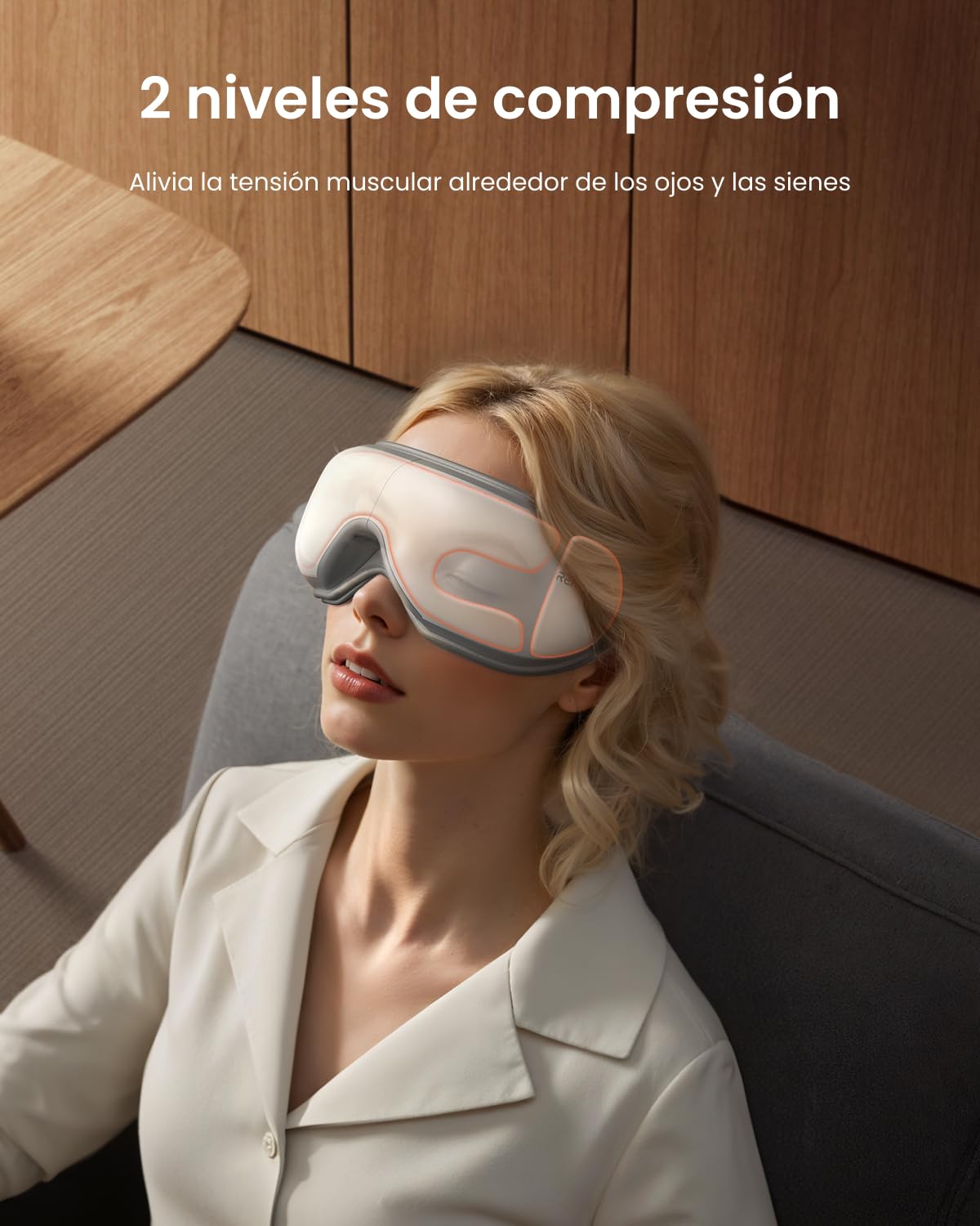 RENPHO Masajeador de ojos con control remoto y calor, Compresión de aire, masajear ojos para aliviar la tensión ocular, Círculos oscuros Bolsas de ojos, Mejorar el sueño, Regalos Originales para Mujer