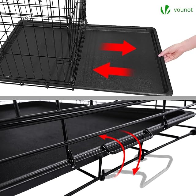Foto 5 de 7 de VOUNOT® Jaula para Perros de Alambre Metálico de 2 Puertas