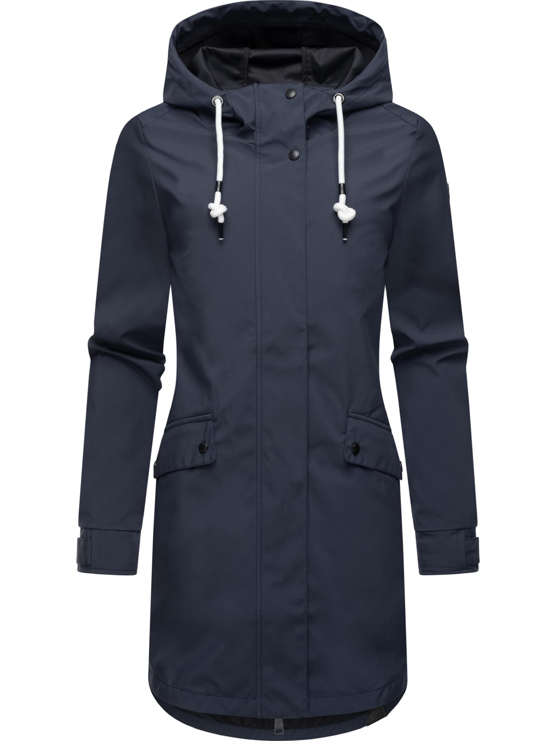 Ragwear Lange Damen Übergangsjacke wasserdichter (Wassersäule: 11.000mm) und atmungsaktiver Softshellmantel mit Kapuze Tinsley Shell YOUMODO XS-XXL