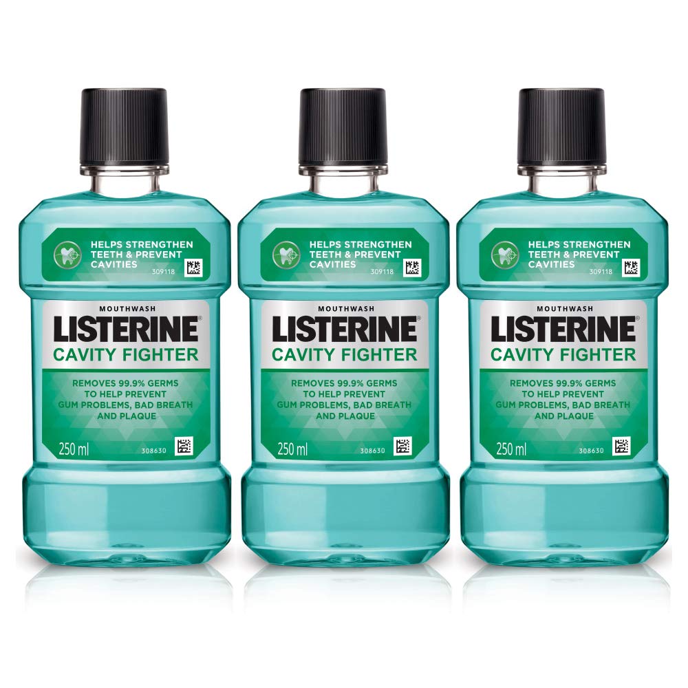 Listerine Cavity Fighter Mouthwash Liquid, Removes 99.9 Germs