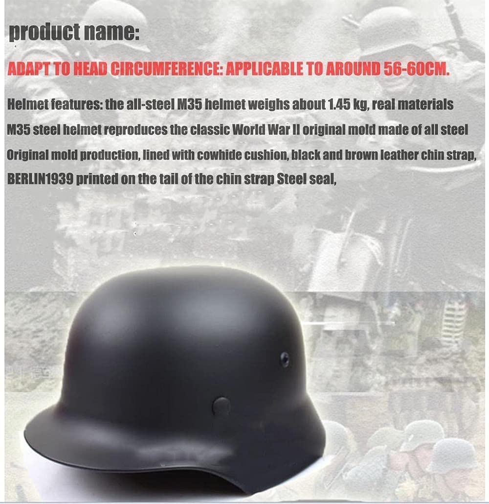 REMEK Zweiten Weltkrieg M35 Stahlhelm Mit Lederfutter/Goggles WW2 Deutscher M35 Helm Für Outdoor Taktischer WWII Militärische Ausrüstung